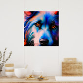 POSTER SCRUFFER BLEU N RED TERRIER CHIEN (Cuisine)