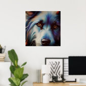 POSTER SCRUFFY BLUE N RUST TERRIER CHIEN FERMER (Bureau à domicile)