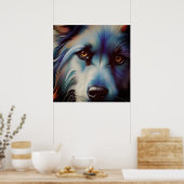 POSTER SCRUFFY BLUE N RUST TERRIER CHIEN FERMER (Cuisine)