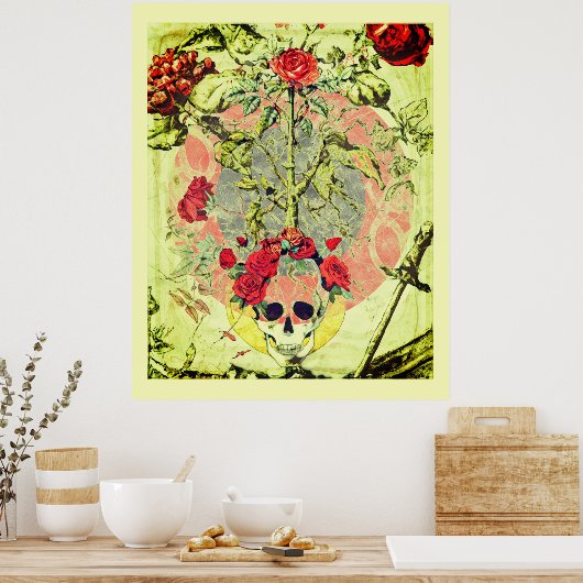 Poster Scull et Rose Bush (Cuisine)