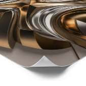 Poster Sculpture Abstraite d'or et d'argent (Coin)