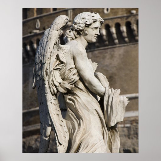 Poster Sculpture d'ange avec vêtements et dés sur Sant (Devant)