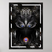 Poster Sculpture de guerrier foncé Art fractal (Devant)