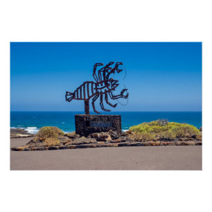 Poster Sculpture de homard de César Manrique, Jameos del 
