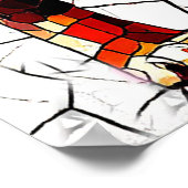 Poster Sculpture de Lion en mosaïque colorée (Coin)