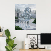 Poster Sculpture de Lion en Verre Aube (Bureau à domicile)