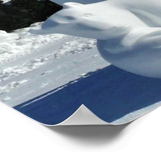 Poster Sculpture de neige à l'ours polaire, Québec, Canad (Coin)