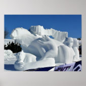 Poster Sculpture de neige à l'ours polaire, Québec, Canad (Devant)
