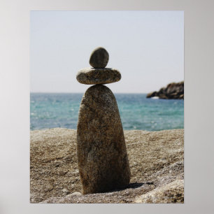 Poster Sculpture en roche sur le littoral