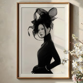 Poster Sculpture Ethérée : Portrait avant monochrome