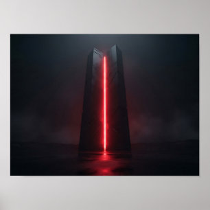 Poster Sculpture Infinie Chrome Futuriste Abstraite
