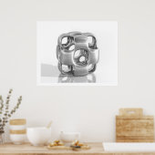 Poster Sculpture Virtuelle En Aluminium poli Cube (Cuisine)