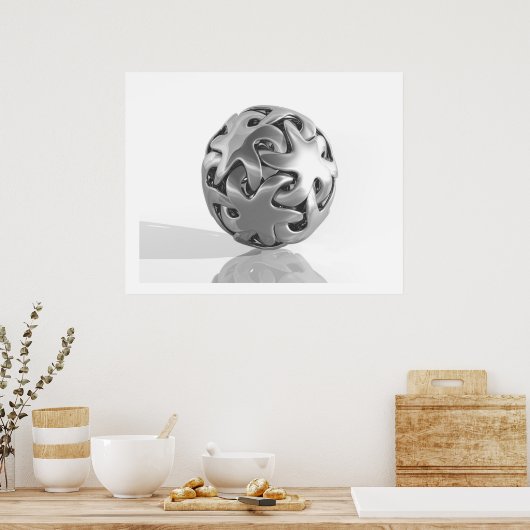 Poster Sculpture virtuelle Interlock Star Chrome (Cuisine)