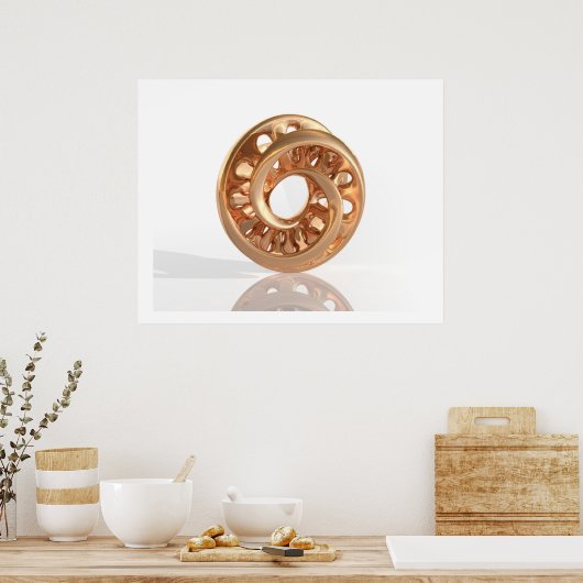 Poster Sculpture virtuelle Moebius Bright Gold B (Cuisine)