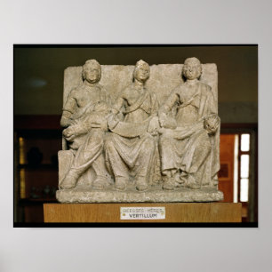 Poster Sculpture votive d'une divinité triple de mère