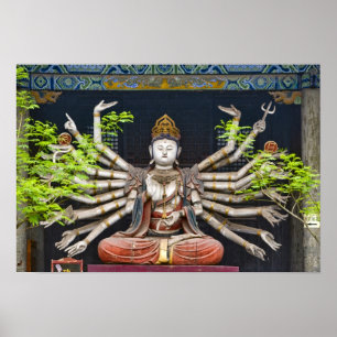 Poster Sculptures anciennes peintes au Shuanglin