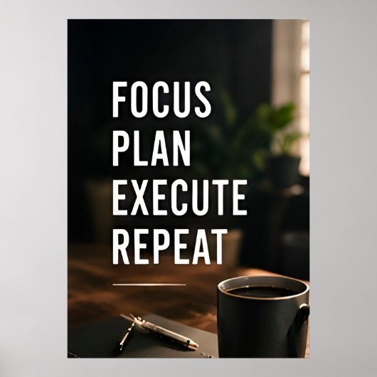 Poster 🎯 Se concentrer Planifier Exécuter Répéter Mental (Devant)