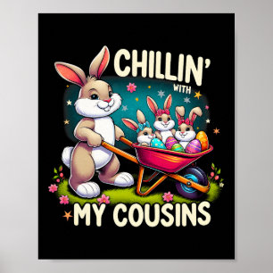 Poster Se détendre avec mes cousins Joyeuse fête de Pâque