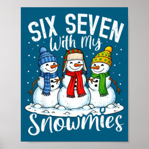 Poster Se détendre avec mes snowmies Funny Snowman 67 Noë
