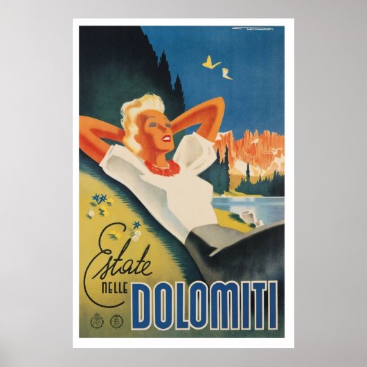 Poster Se détendre dans les Alpes Dolomites (Devant)