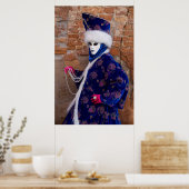 Poster Se pavanant dans un costume de carnaval, Venise (Cuisine)