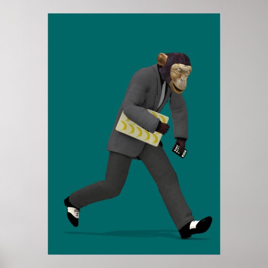 Poster Se précipiter vers les affaires singes (Devant)