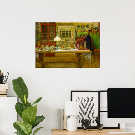 Poster Se préparer pour un jeu par Carl Larsson (Bureau à domicile)