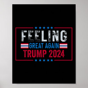 Poster Se sentir à nouveau génial Trump 2024 Drapeau des