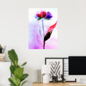 Poster Se tenir seul et beau | Fleur violet Ombre (Bureau à domicile)