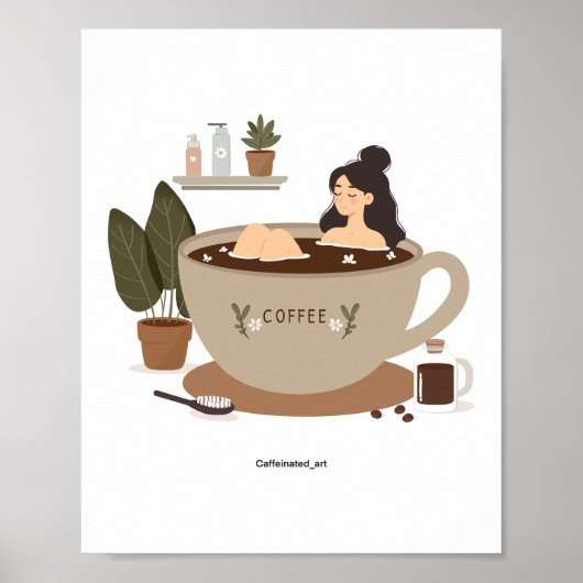 Poster Se tremper avec du café (Devant)