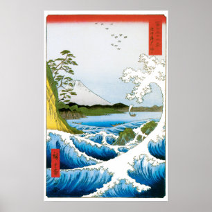 Poster Sea at Satta in Suruga Province by Ando Hiroshige