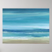 Poster Sea Blue Beach Aquarelle Abstraite Ocean Waves (Devant)