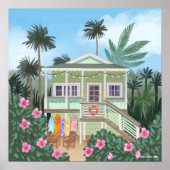 Poster Sea Foam Green Beach House (Devant)