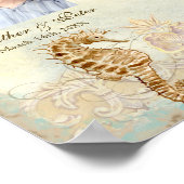 Poster Sea Horse Coastal Beach - Mariage Personnalisé (Coin)