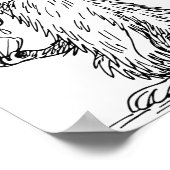 Poster Sea Otter Abstract Art Rtrait Drawing Whimsical Fu (Coin)