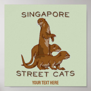 Poster Sea Otter Singapore Street Cats