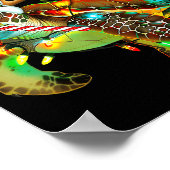Poster Sea Turtle Christmas Lights Santa Hat Merry Christ (Coin)