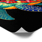 Poster Sea Turtle Christmas Lights Santa Hat Xmas Family (Coin)