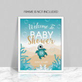 Poster Sea turtle theme baby shower Welcome Sign