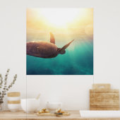 Poster Sea Turtle - Underwater Nature Photography (Cuisine)