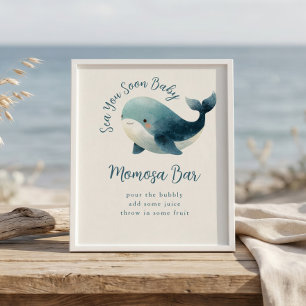 Poster Séa Vous Bientôt Panneau de Baby Shower Momosa Bar