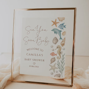Poster Sea You Bientôt Baby Baby shower Côtier Bienvenue