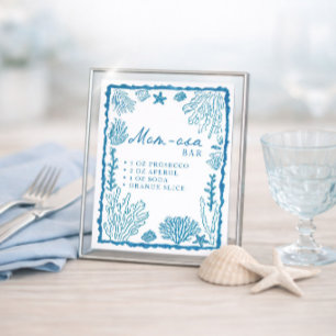 Poster Sea You Soon Baby Shower Mom-osa Bar