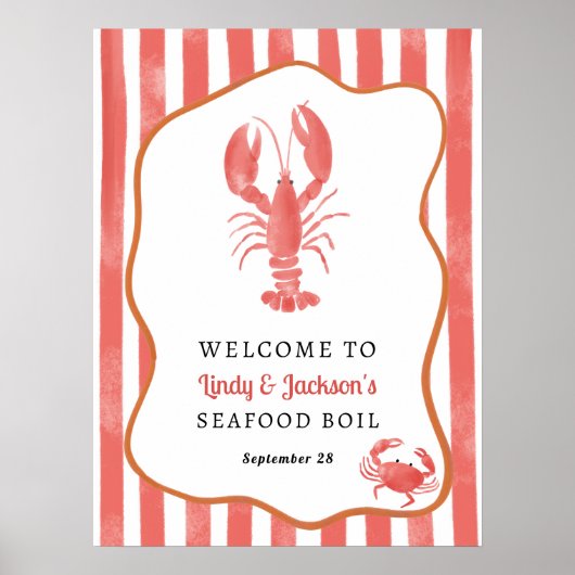 Poster Seafood Boil Welcome Foam Board (Devant)