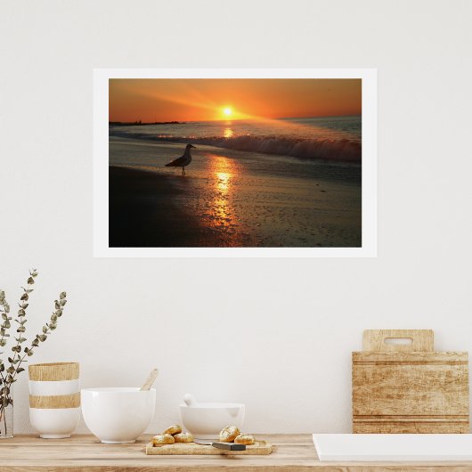 Poster Seagull at Sunrise (Cuisine)