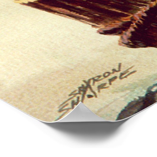 Poster SEAGULL & PILINGS 2 par SHARON SHARPE (Coin)