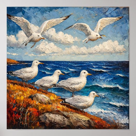 Poster Seagull Seascape (Devant)