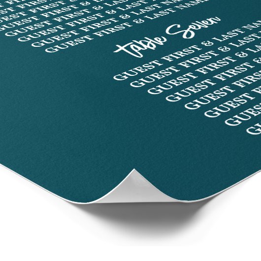 Poster Seahorse Romance, Plage Wedding Seating Chart (Coin)