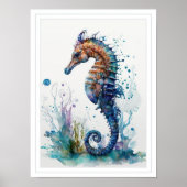 Poster - Seahorse Sealife Onder het Zee (Voorkant)