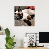 Poster Seal Point Siamese Portrait numérique (Bureau à domicile)